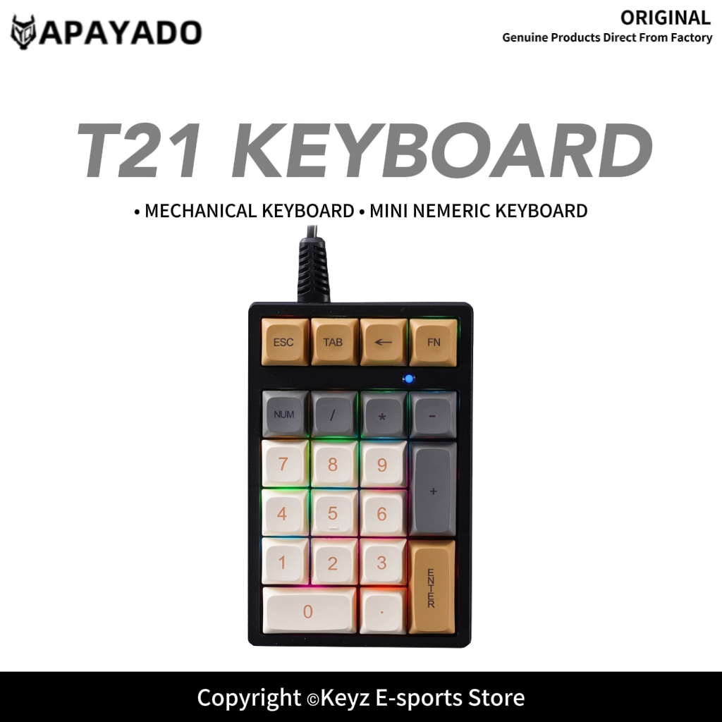 Keyboard Numpad Separate - Teclado Numérico Mini T21 con Retroiluminación