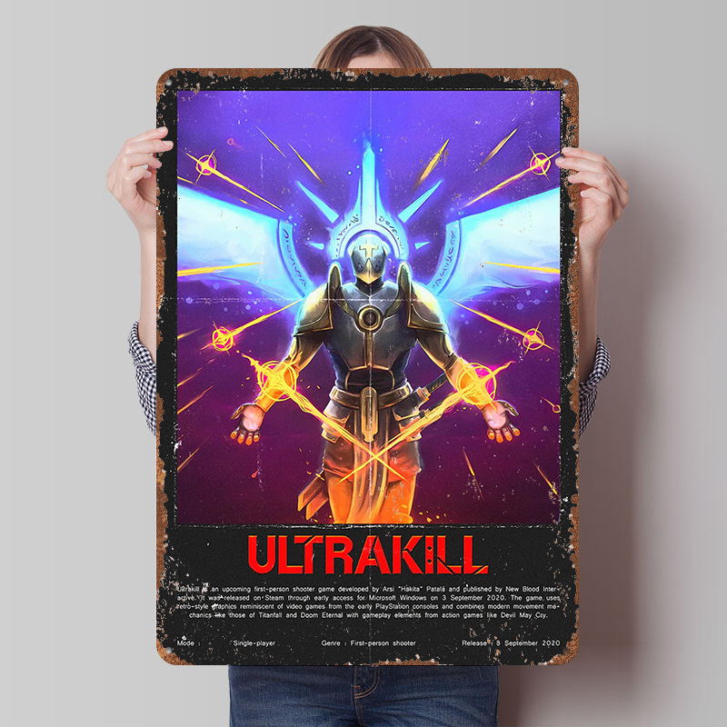 Gaming Accessories Europe - Ultrakill Game - Póster Metálico Personalizado,